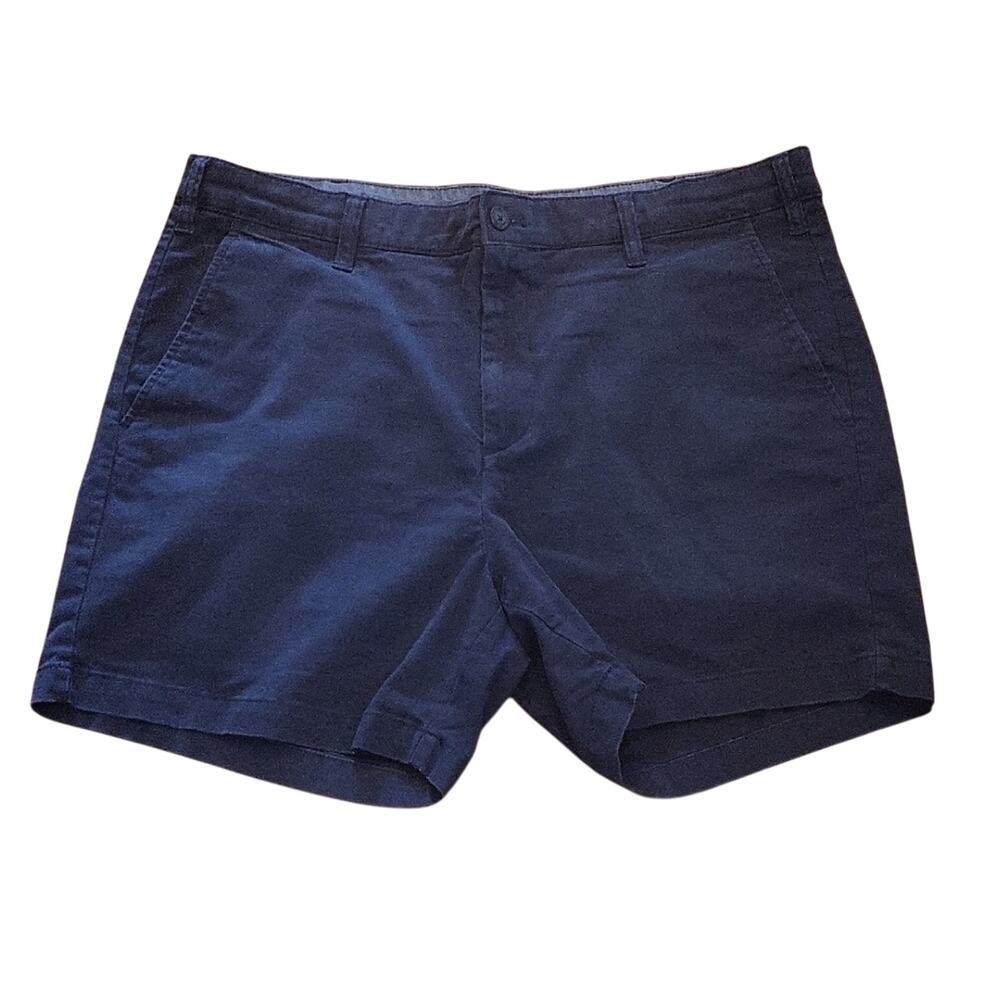Nautica Men’s Bermuda Chino Shorts Size 36 Dark Blue Classic Fit Cotton Casual